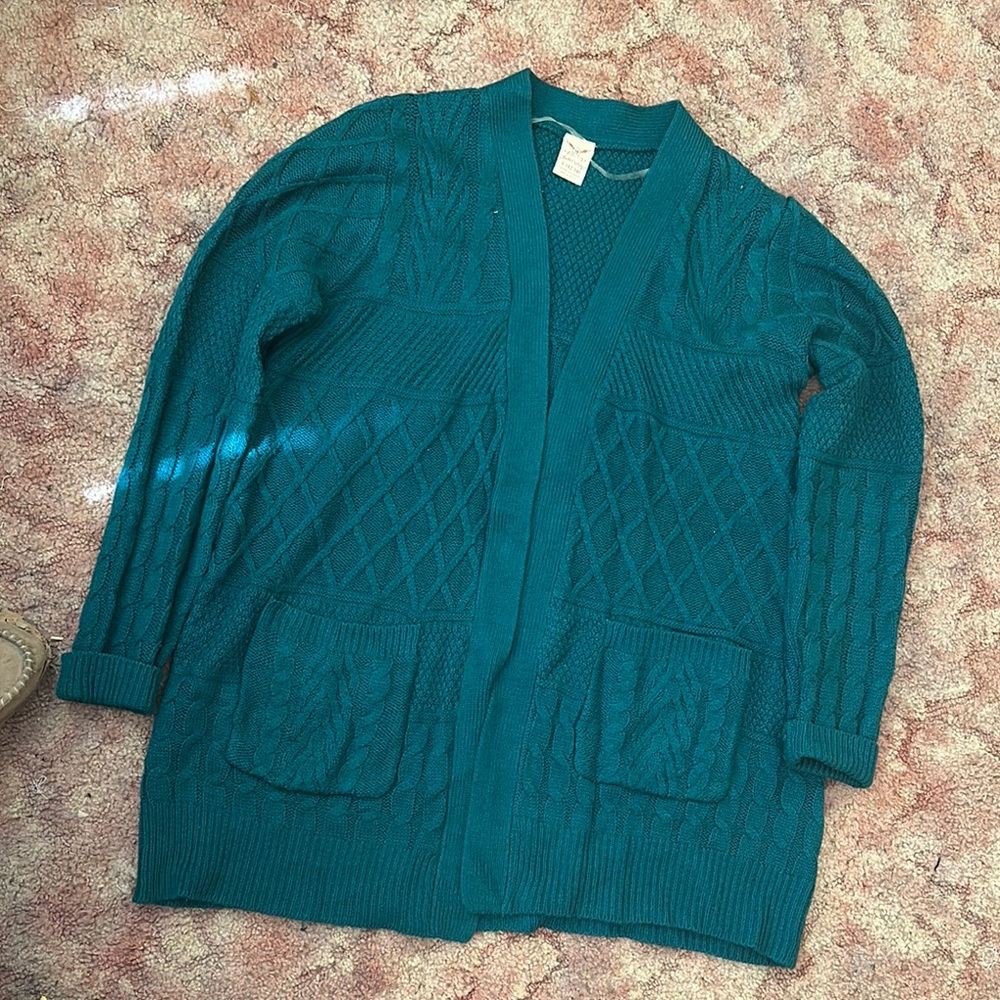 Women's Teal Sweater Cardigan